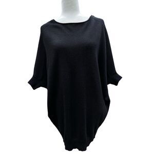 Tory Burch Women Small Sweater Cashmere Black Knit Pullover‎ Dolman Sleeve